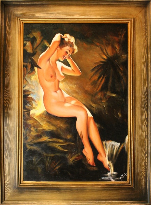 Nude In Oil Erotic Oil Painting Oil Painting With Frame 76x96cm - G15049