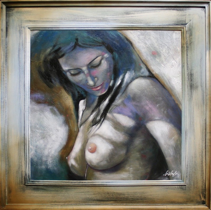 Nude In Oil Erotic Oil Painting Oil Painting With Frame 82x82cm - G15321
