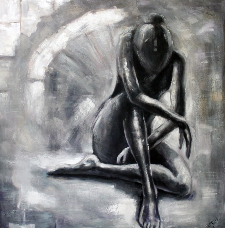 OIL PAINTING Nude in Oil Erotic Oil Painting on Canvas Genuine Handmade 90x90cm - G15528