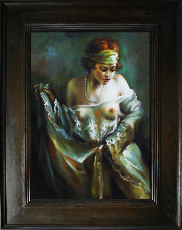 Nude In Oil Erotic Oil Painting Oil Painting With Frame 76x96cm - G15827
