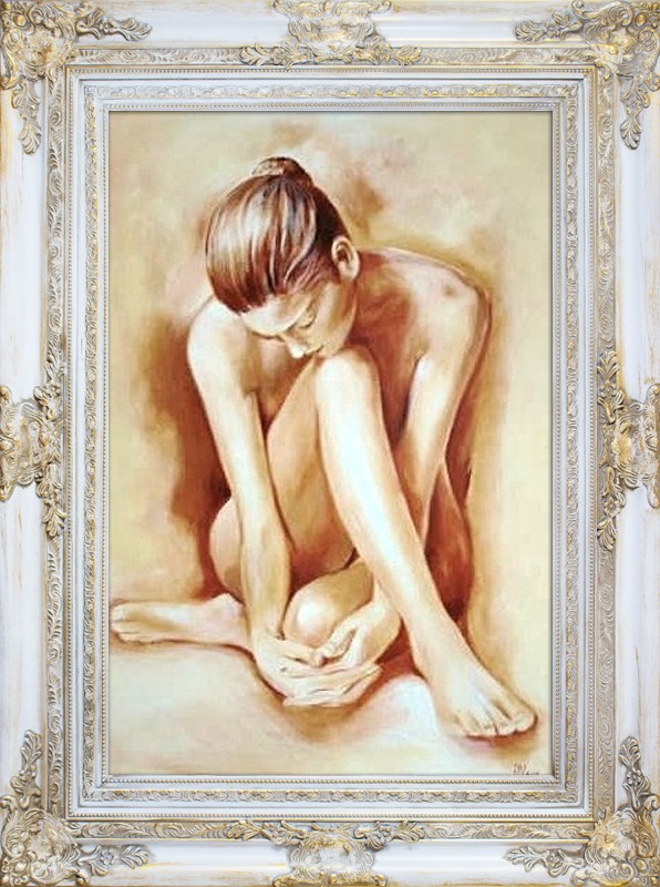Nude In Oil Erotic Oil Painting Oil Painting With Frame 78x98cm - G16659