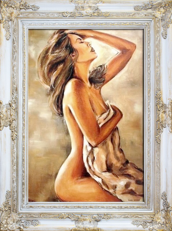Nude In Oil Erotic Oil Painting Oil Painting With Frame 78x98cm - G16660