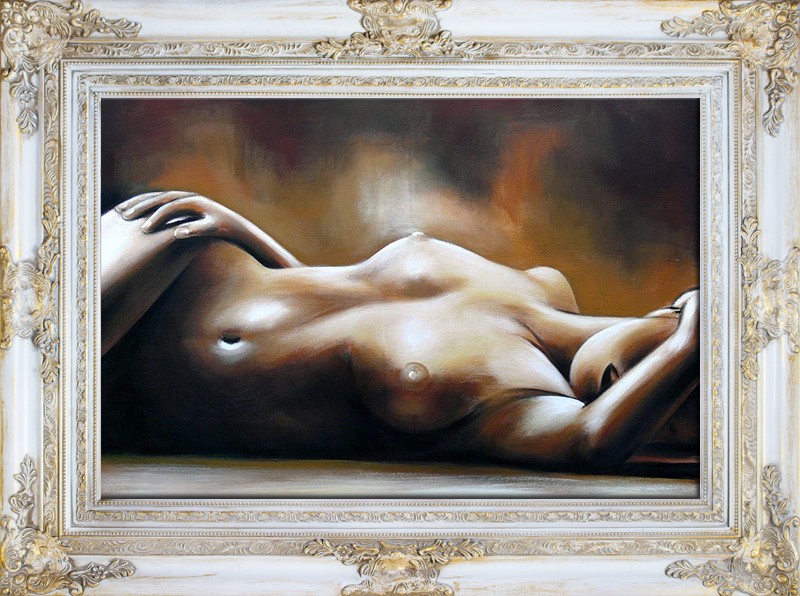Nude In Oil Erotic Oil Painting Oil Painting With Frame 78x98cm - G16661