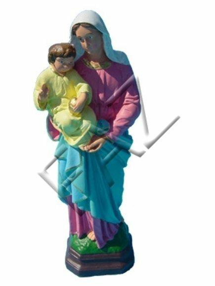 Holy decorative sculpture designed as standing woman holding child 40cm