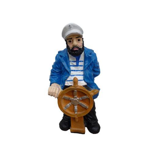 Decorative sculpture designed as a sailor at the helm 44cm