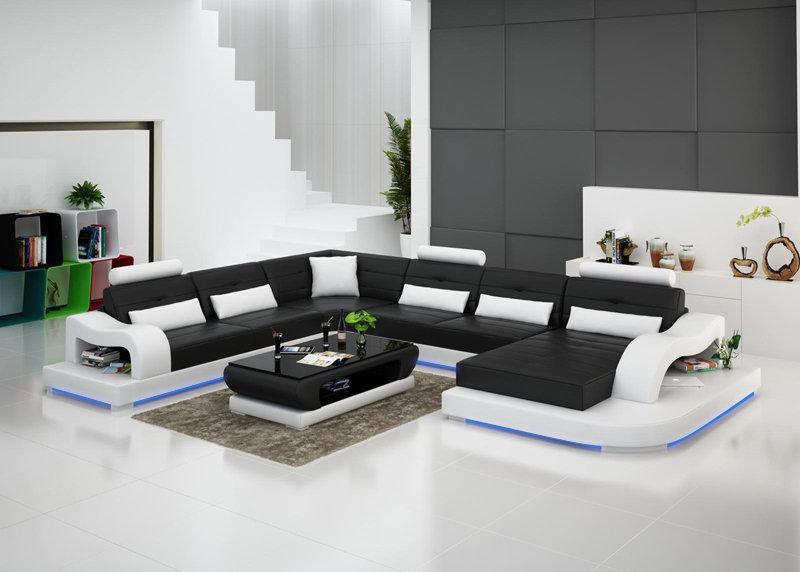 Leather Sofa Living Area Corner Sofa Corner Set Design Modern Sofa G8005 New