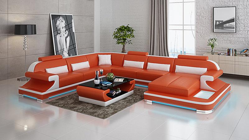 Leather Sofa Living Area Corner Sofa Corner Set Design Modern Sofa G8021