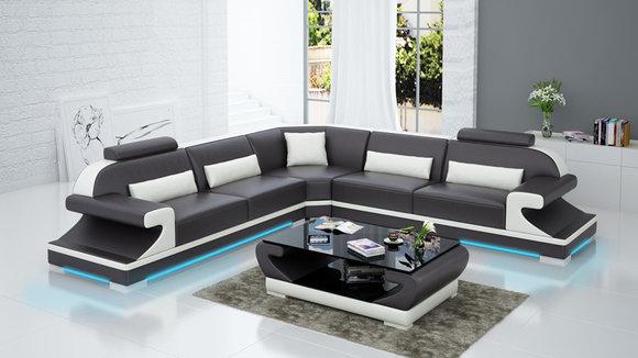 Leather sofa couch living room corner sofa corner set design modern sofa G8021B