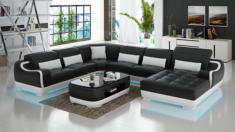 Leather Sofa Upholstery Seat Corner Sofa Set Living Room Couch G8025