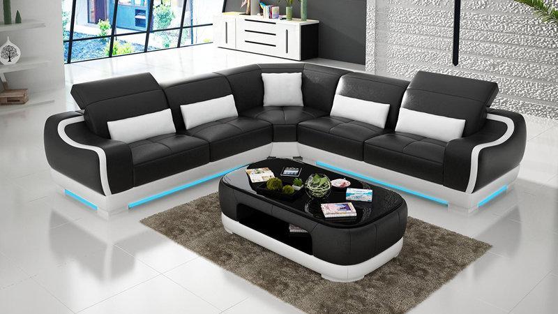 Leather Sofa Couch Living Landscape Corner Sofa Set Design Modern Sofa G8025B