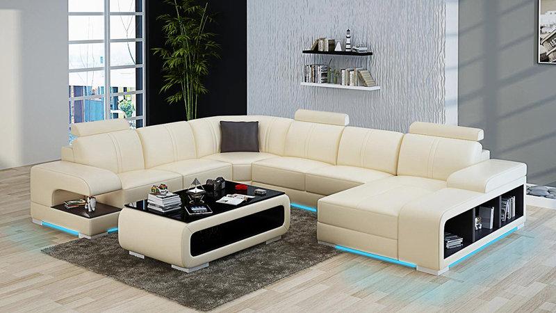 Leather Sofa Couch Living Area Corner Sofa Corner Set Design Modern New Sofa G8028