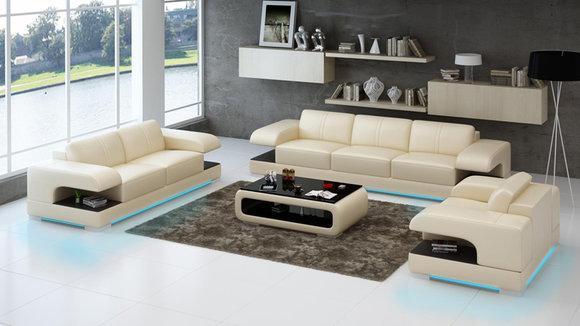 Leather sofa couch living area 3 + 2 + 1 sofa set new design modern sofa G 8028D