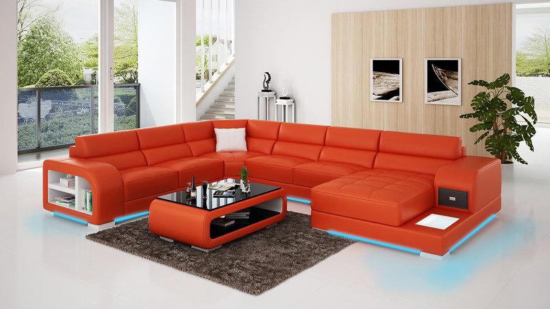 Leather Sofa Living Area Corner Sofa Corner Set Design Modern Sofa G8029