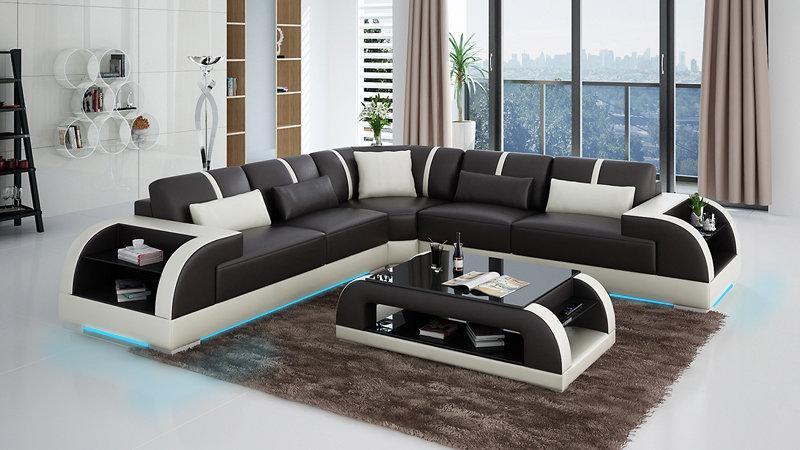 Leather sofa couch living room corner sofa corner set design modern sofa G8031B