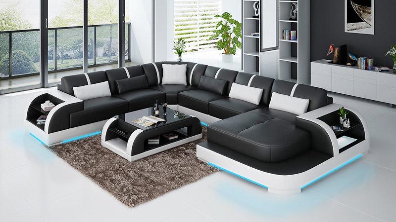 Leather Sofa Living Area Corner Sofa Corner Set Design Modern Sofa G8031