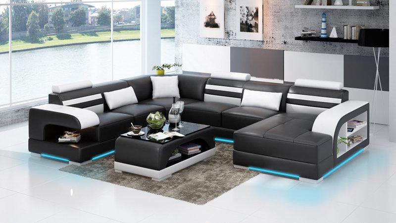 Leather Sofa Living Area Corner Sofa Corner Set Design Modern Sofa G8033