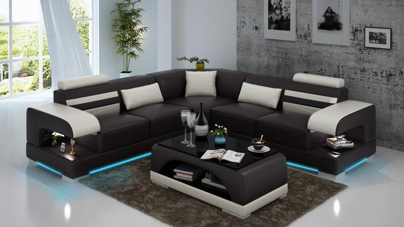 Leather sofa couch living room corner sofa corner set design modern sofa G8033B