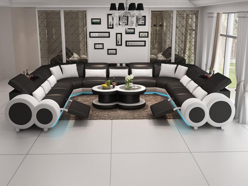 Leather Sofa Living Area Corner Sofa Corner Set Design Modern Sofa G8035B