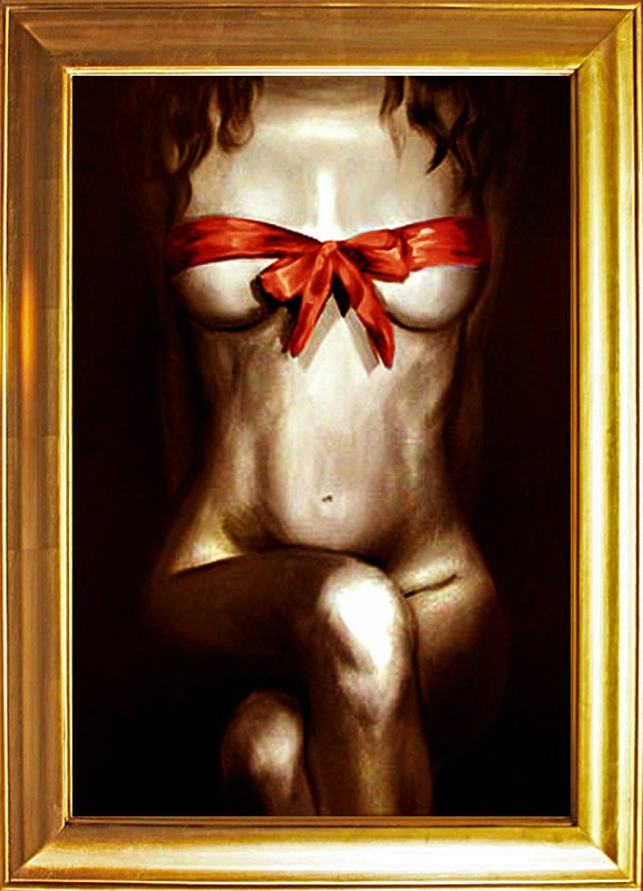 Nude In Oil Erotic Oil Painting Oil Painting With Frame 75x105cm - G94062