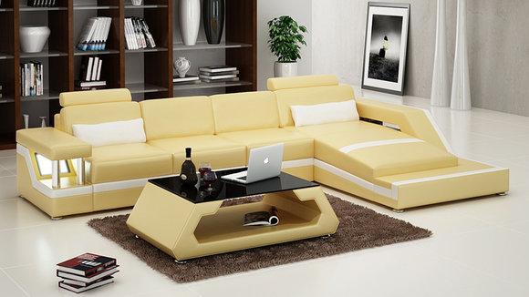 Leather sofa couch living landscape corner sofa corner set design modern sofa L6002D