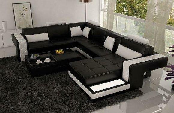 Living landscape upholstery corner corner sofa couch leather set landscape leather H2211