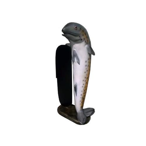 Decorative gastronomy sculpture designed as fish figure with a board 137cm height