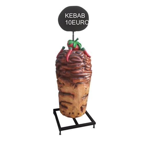 Decorative gastronomy sculpture designed as kebab figure with a board 200cm height