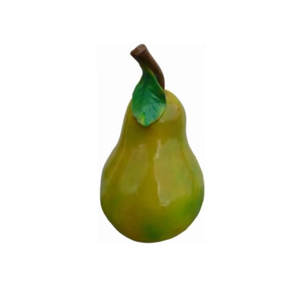 Gloss decorative garden sculpture designed as a green pear 60cm