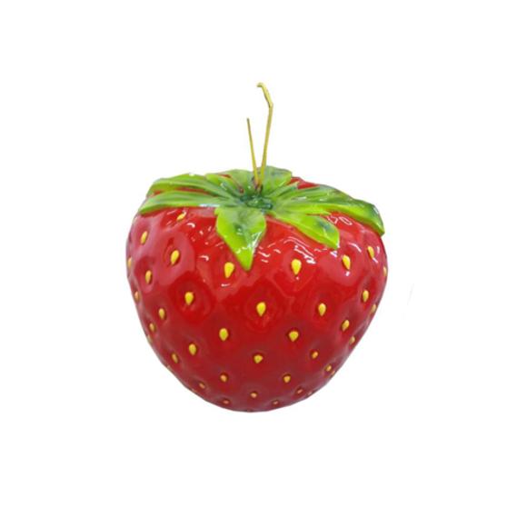 Decorative figure designed as a standing gloss original colored strawberrry 50cm