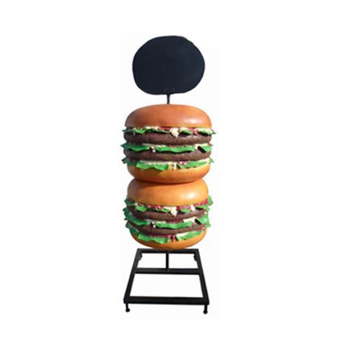 Gastronomy commercial decorative figure of 2x-double cheeseburger board 160cm height