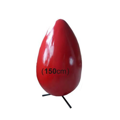 Decorative sculpture designed as an easter egg figure in red 170 cm height I59