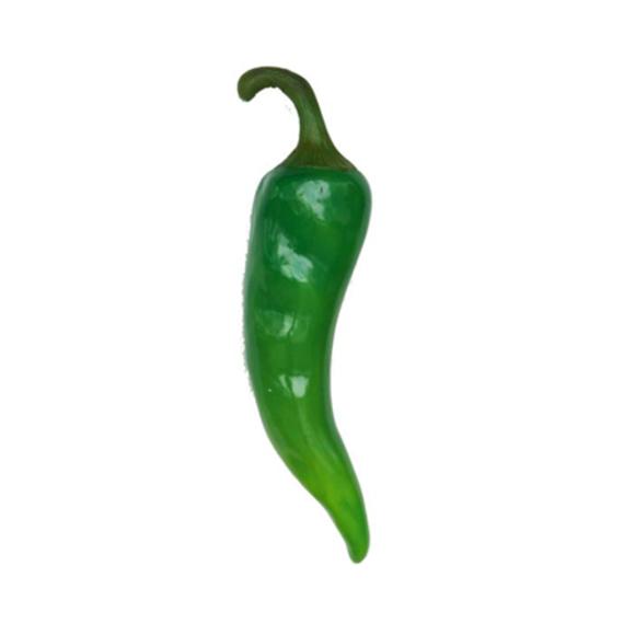 Decorative figure designed as an original colored gloss green chili pepper 60cm