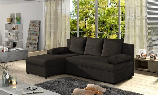 Sofa sofa bed designer black sofa with bed function + bed box corner sofa