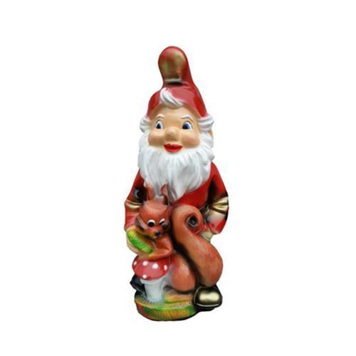 Colorful decor figure designed as a dwarf with squirrel & amanita mushroom 75cm K12