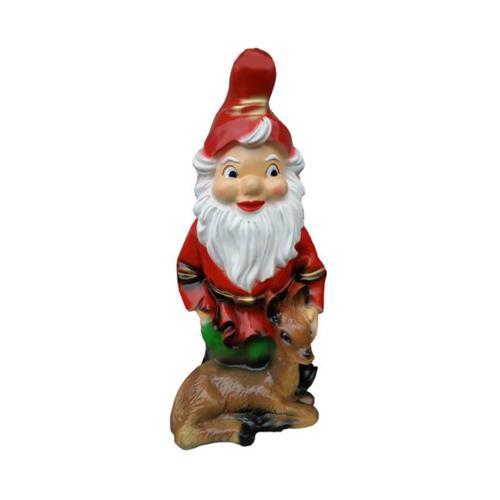 Decorative colorful sculpture designed as a dwarf with a fawn 75cm K14