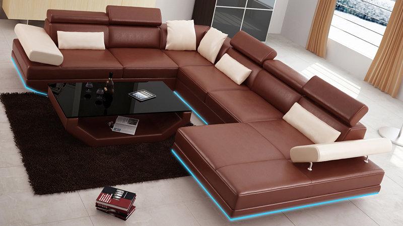 Leather Sofa Couch Living Area Corner Sofa Set Design Modern Sofa K5009