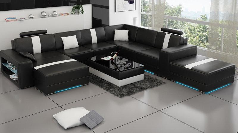 Leather Sofa U-Form Couch Living Area Corner Sofa Set Design Modern Sofa K5010