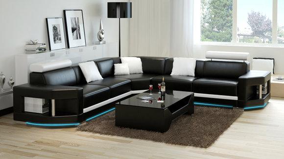 Leather Sofa Couch Living Landscape Corner Sofa Set Design Modern Sofa K5012B