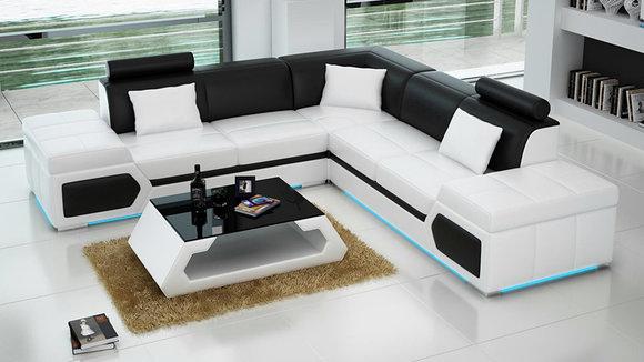 Leather sofa L-shape couch living corner sofa set design modern sofa K5013B