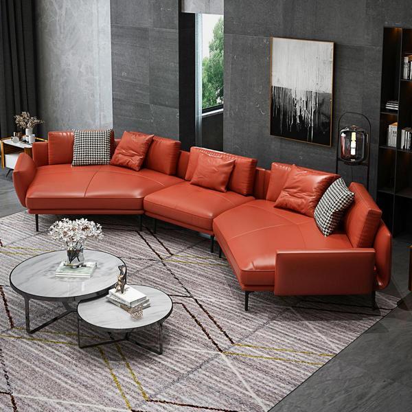 Noble corner sofa U-shape living sofa couch upholstery corner set leather sofa