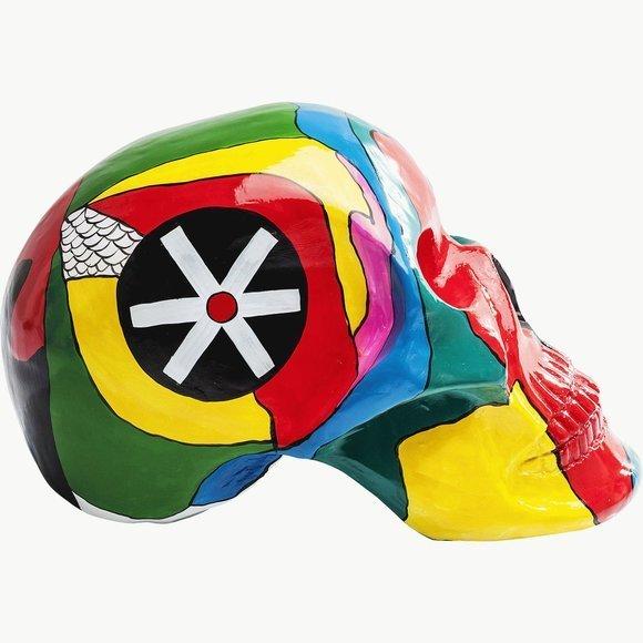 Modern style abstract decorative sculpture designed as a colorful skull 58x44x66cm