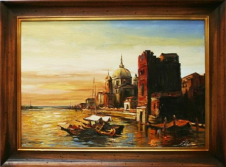 Venice Classic Painting Oil Painting Picture Pictures Real Wood Frame 02594 New IMMEDIATELY