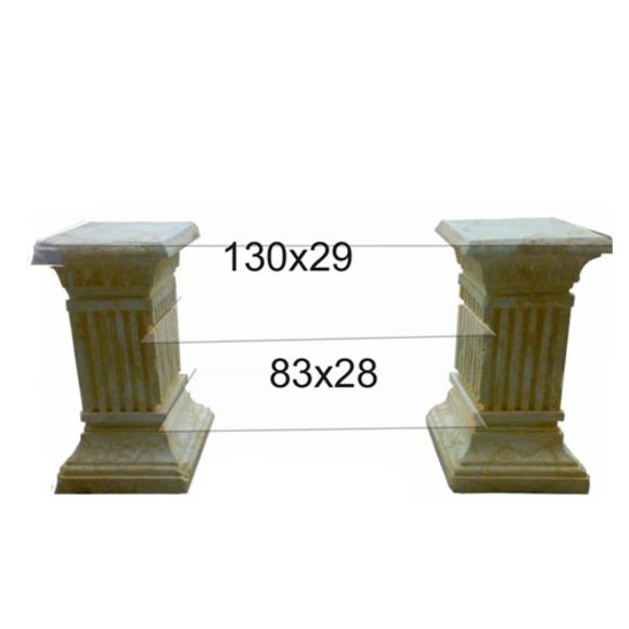 RTV decorative glass sideboard with two antique greek style side pillars 130x29cm