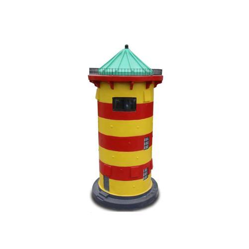 Decorative sculpture designed as colorful lighthouse figure 110cm height