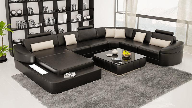 Leather Sofa Living Area Corner Sofa Corner Set Design Modern Sofa L6011