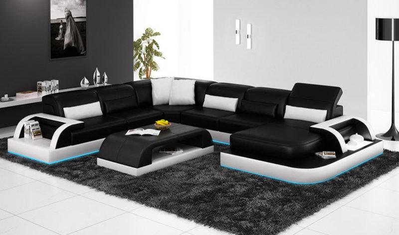 Leather Sofa Couch Living Area Corner Sofa Corner Set Design Modern New Sofa L6012