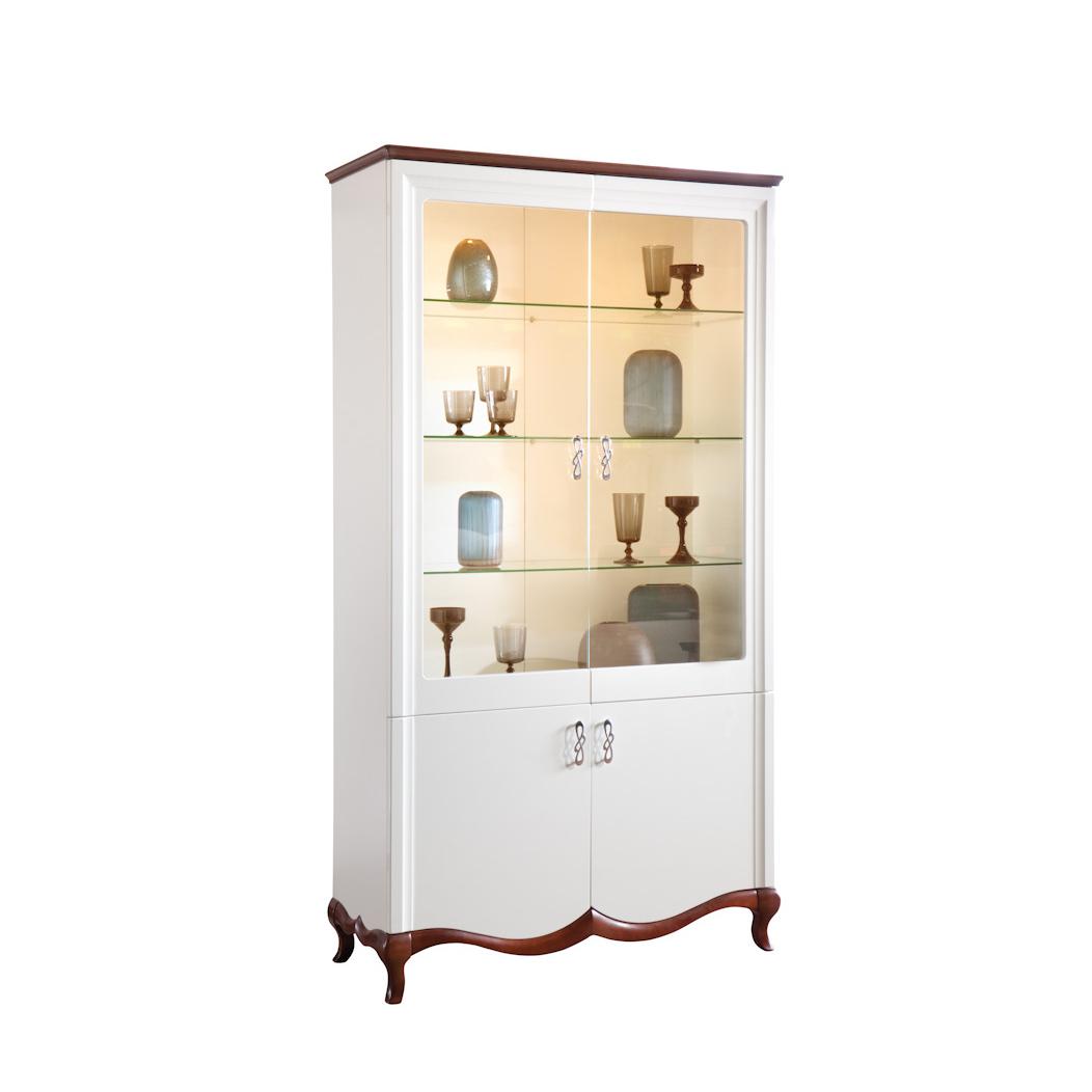 Wooden sideboard with 4 swing doors in art nouveau style italian furniture milano collection MIW2