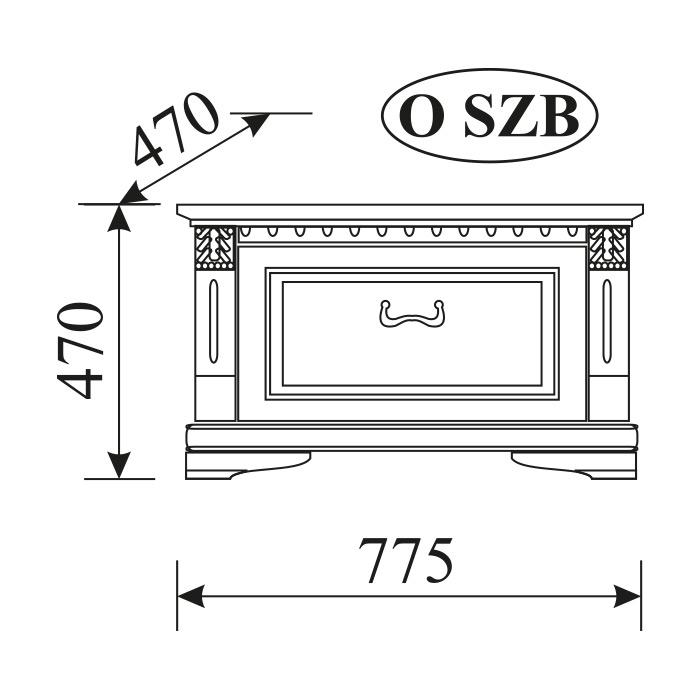 Bedroom classic wooden bedside table with a drawer model - OSZB