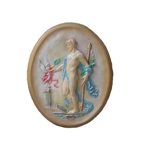 Wall decorative picture of antique rome god with an angel on a column 80x65cm O1