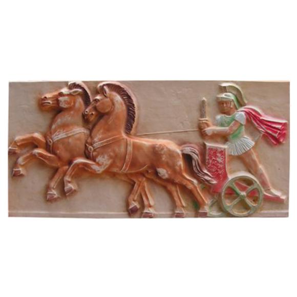 Wall decorative relief picture of a colorful antique chariot 66x42cm O3